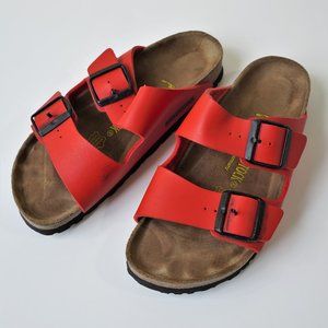 Birkenstock Women’s Arizona Big Buckle Red Sandals, sz.37 L6 Reg. Width